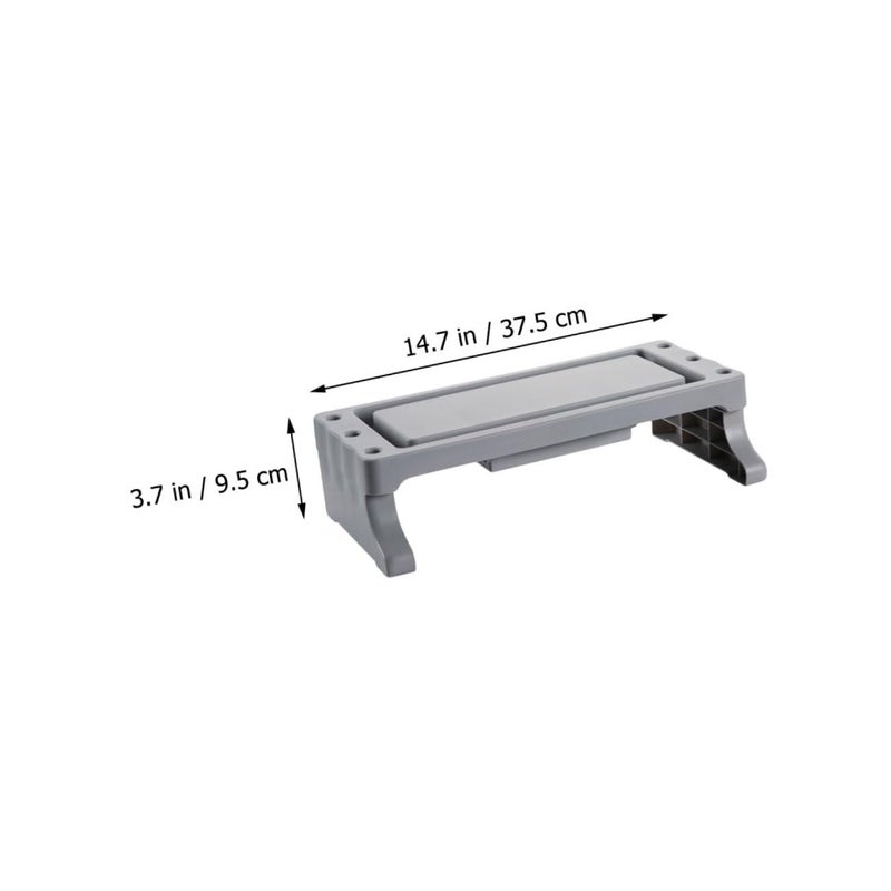 Multifunctional Grey Monitor Stand Riser Elevated Laptop Shelf For Home Office Space Saving Design - Image 3
