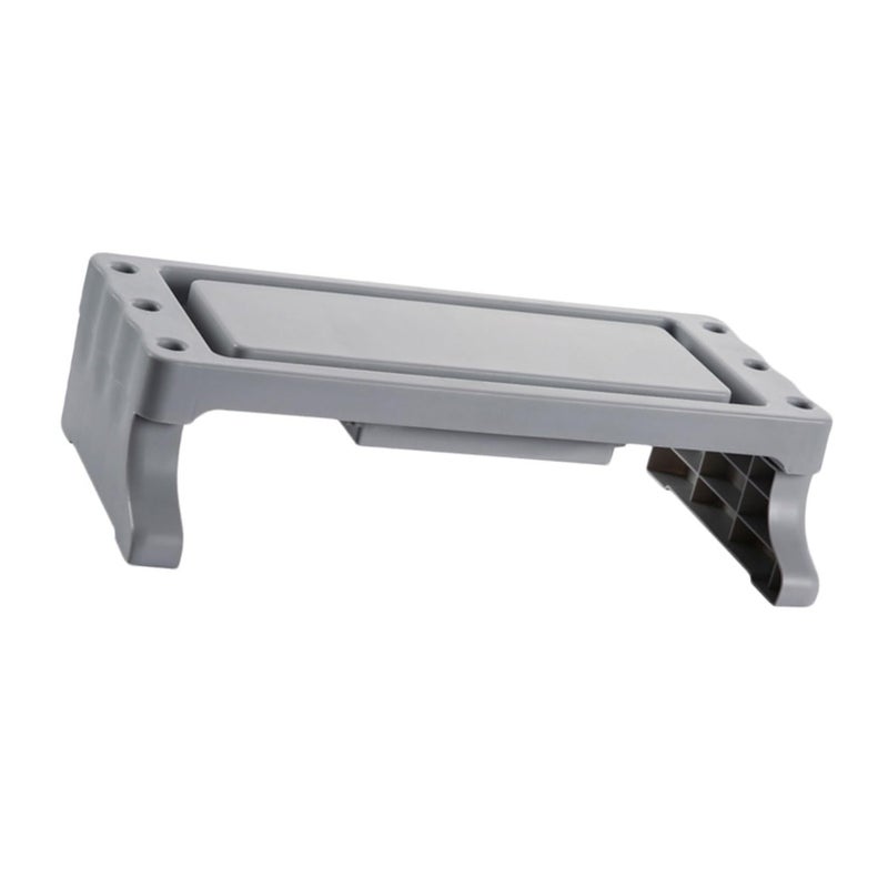 Multifunctional Grey Monitor Stand Riser Elevated Laptop Shelf For Home Office Space Saving Design - Image 2