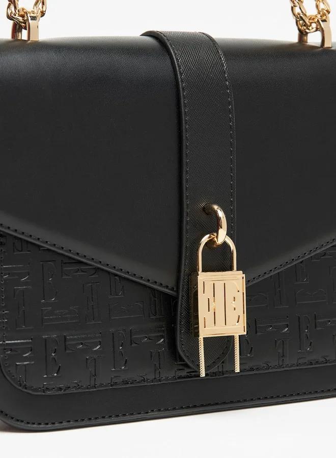 ايل Women Monogram Embossed Crossbody Bag with Chain Strap