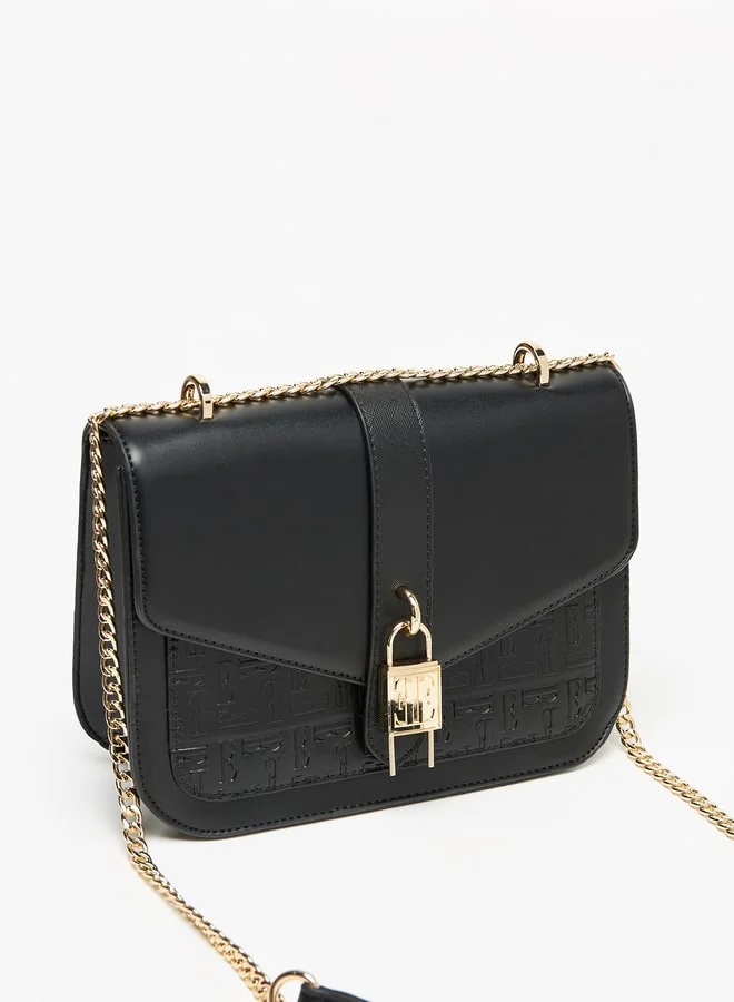 ايل Women Monogram Embossed Crossbody Bag with Chain Strap