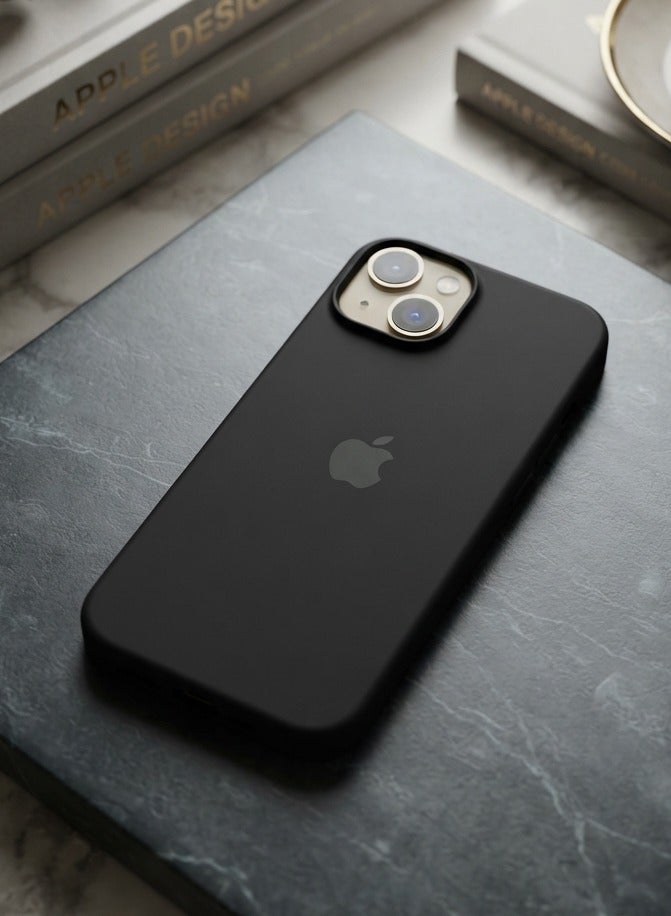 Silicone Case for iPhone 15/14 – Soft-Touch Shockproof Slim Protective Cover with Soft Inner Lining, Camera Protection & Anti-Slip Grip -Black - Image 2