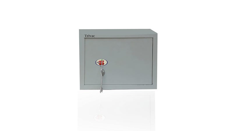 TRIVAC Mechanical Safe Box NonElectronic Safe Lockers for Home and Office 25 x 35 x 25 CM Light Grey - Image 1