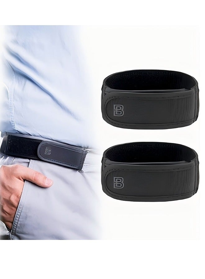 Men's Buckleless Elastic Belt - Outdoor Leisure Lazy Belt - Outdoor Elastic Belt - Outdoor Velcro Single-Sided Buckleless Nylon Belt Convenient Sticker Fits 1.5 Inch Belt Loop, Comfortable And Easy To Use Size M - Image 1