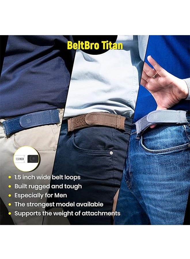 Men's Buckleless Elastic Belt - Outdoor Leisure Lazy Belt - Outdoor Elastic Belt - Outdoor Velcro Single-Sided Buckleless Nylon Belt Convenient Sticker Fits 1.5 Inch Belt Loop, Comfortable And Easy To Use Size M - Image 5