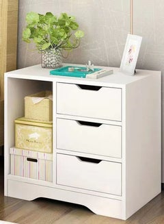 White with 3 Drawers
