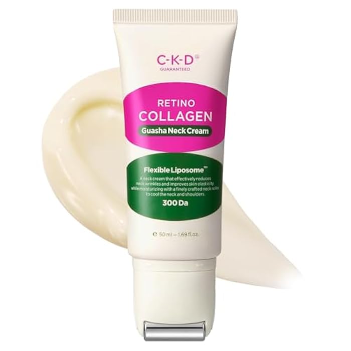CKD Guaranteed CKD Retino Collagen Gua Sha Neck Cream - Firming Cream for Neck and Jawline Tightening, Lifting, and Wrinkle Reduction with Stainless Steel Roller. Korean Skin Care,1.69 fl oz. - Image 1