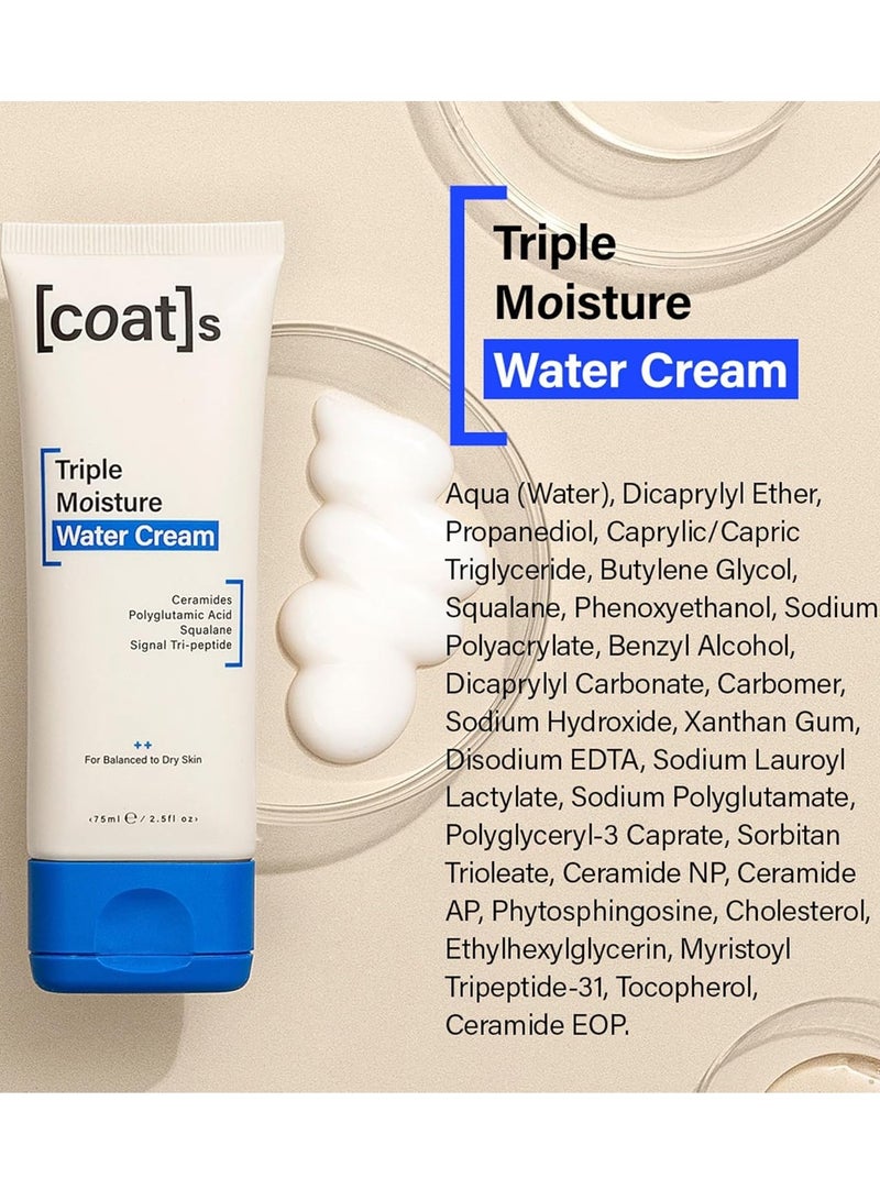 Coats COATS Triple Moisture Water Cream – Lightweight, Oil-Free Face Moisturizer – Protects the Skin Barrier for Long-Lasting Hydration – Dermatologically Approved, Designed for Teens + Young Skin – 2.5 oz - Image 3
