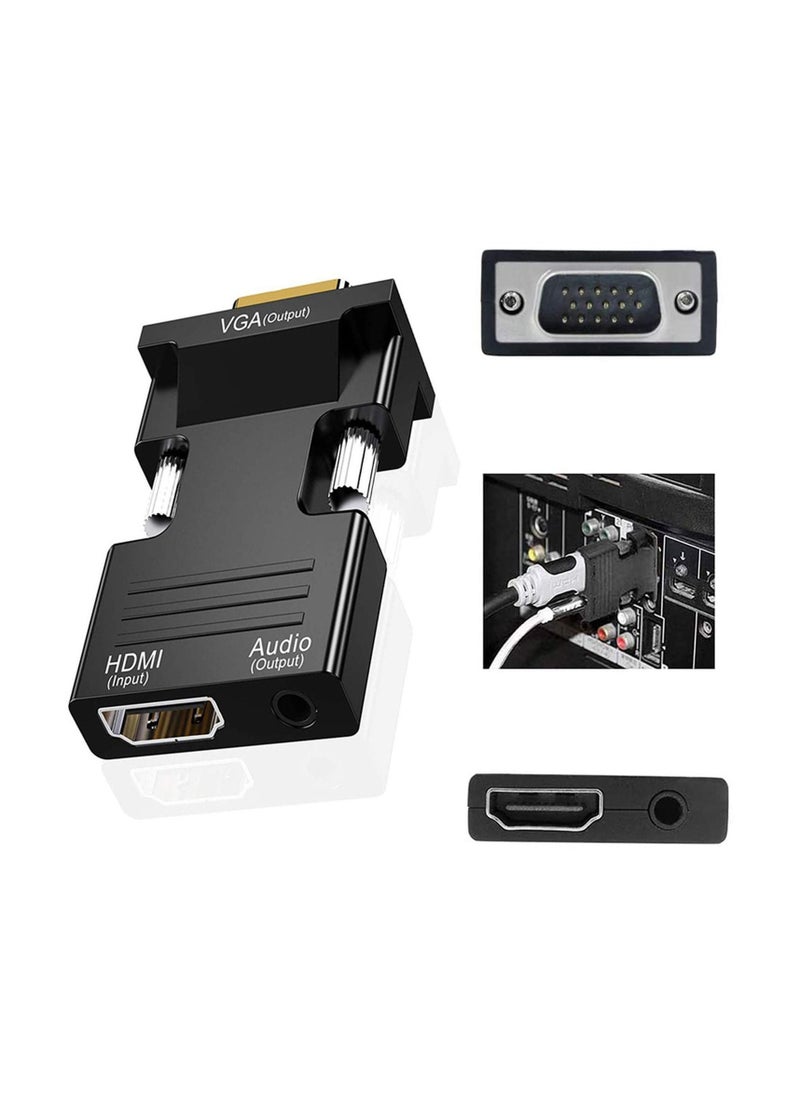 Y&D HDMI to VGA Adapter, Audio Output Cable Computer Set-top Box Converter Connector Adapter for Laptop PC Monitor Projector HDTV ( 3.5mm Stereo Included )  - Image 4