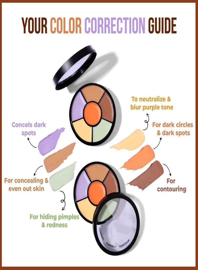 Aasakt Pro Concealer Palette Waterproof Concealer With Full Coverage |Easily Blendable Concealer| 3 in 1 Palette- Conceal Corect & Contour | Crease Resistance |Long Lasting |Oil Control with Matte Finish | Toxic & Cruelty Free | Concealer 6-IN-1 Shades - Image 4