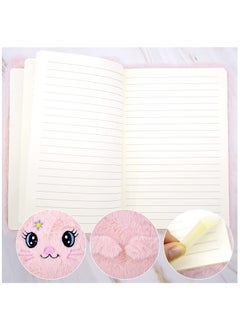 KASTWAVE Plush Cat Diary Notebook, Cute Fluffy Pink Cat Journal Set for Kids Girls Secret Diaries Writing and Drawing,Office Supplies,160 Pages  - Image 3
