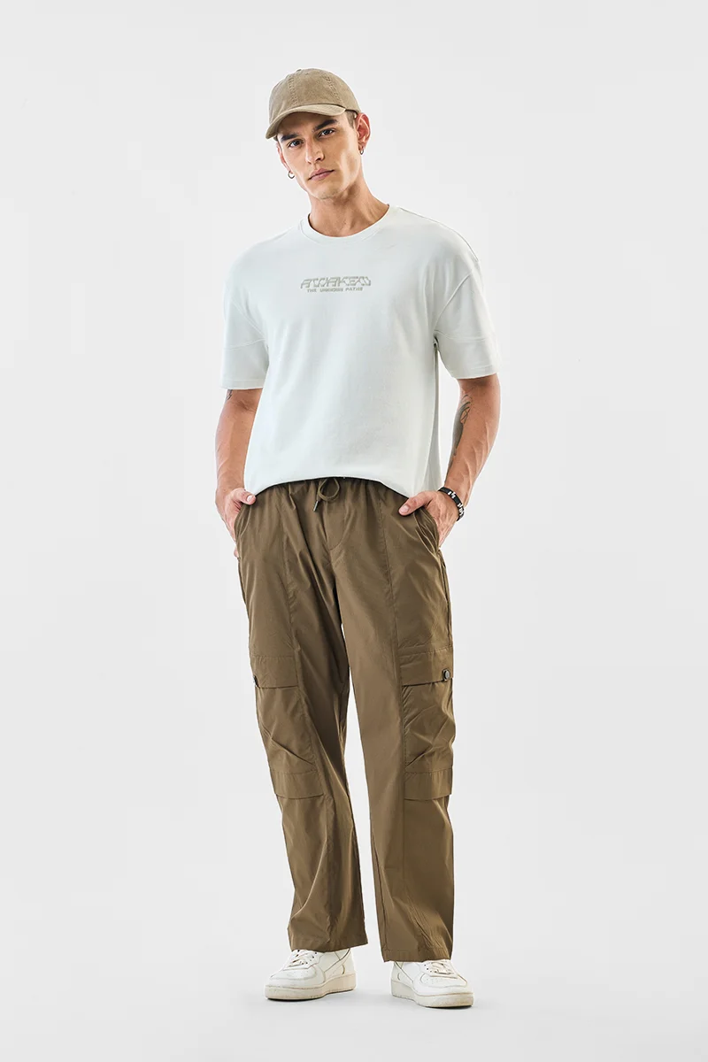 سنيتش Brown Solid Relaxed Streetwear Cargo