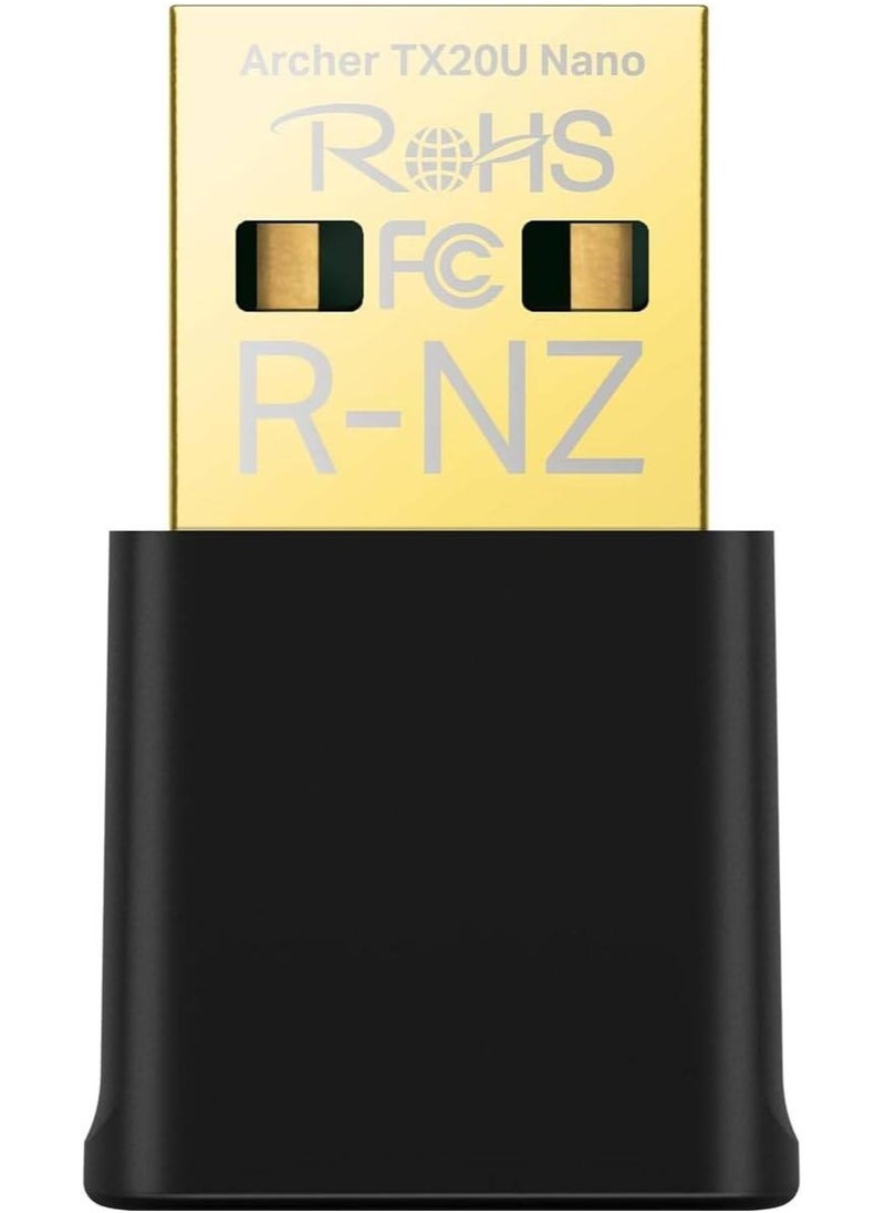 تي بي-لينك تي آي TP-Link Nano USB WiFi 6 Adapter for PC(Archer TX20U Nano)- AX1800 2.4G/5G Dual-Band Wireless Network Transceiver Adapter for Desktop PC, OFDMA, MU-MIMO, WPA3 | Archer TX20U Nano  - Image 1