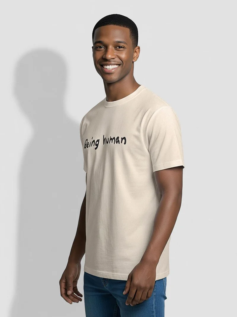 Being Human Men Typography Printed T-shirt