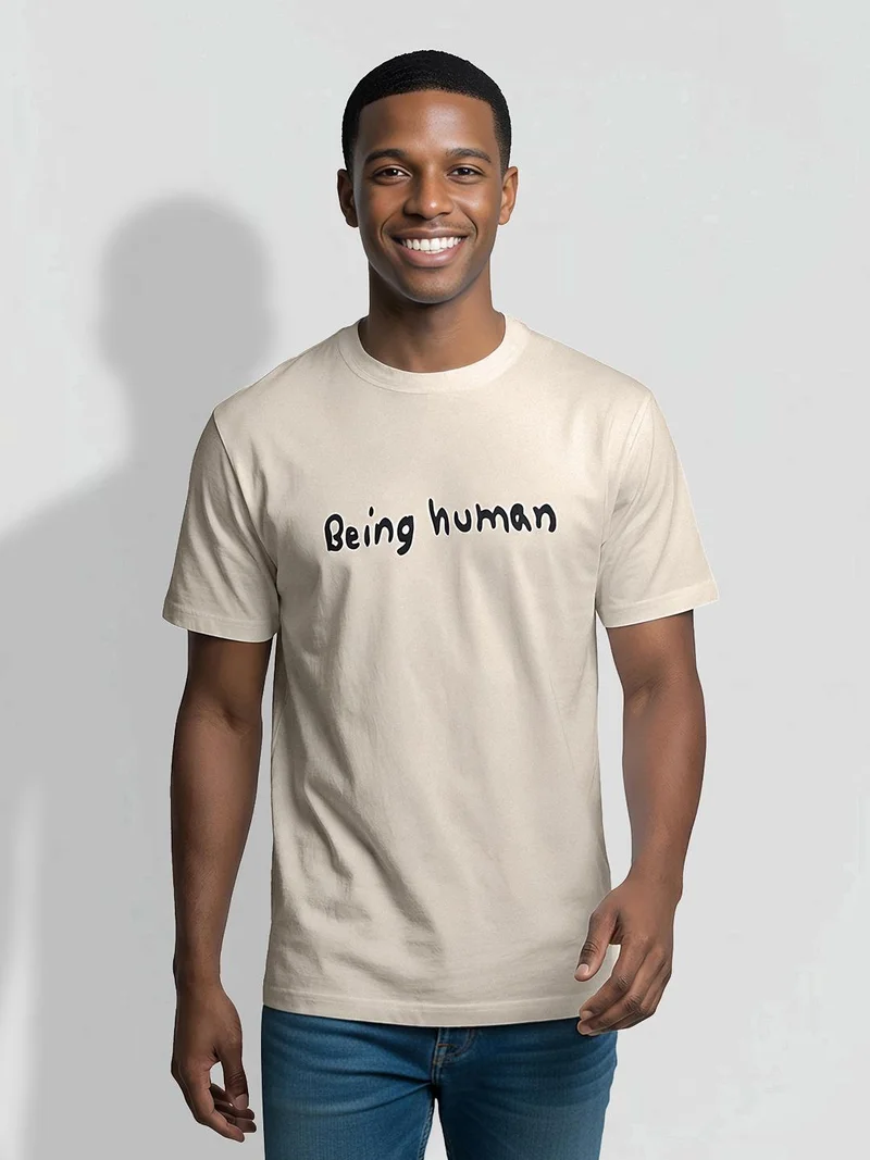 Being Human Men Typography Printed T-shirt