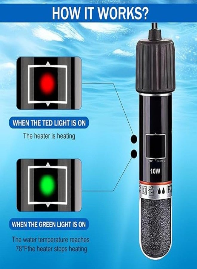 KSH STORE® 10W USB Submersible Aquarium Heater, 26°C Temperature Control, 47.24 cm Cable Length, Compact Design for 2.5L Small Fish Tanks (QUANLONG) - Image 2