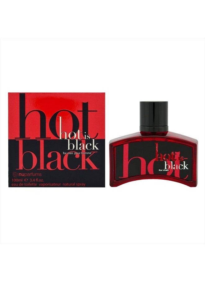 NU Parfums Nu Parfums Hot is Black Eau de Toilette Spray for Men, 3.4 Ounce 