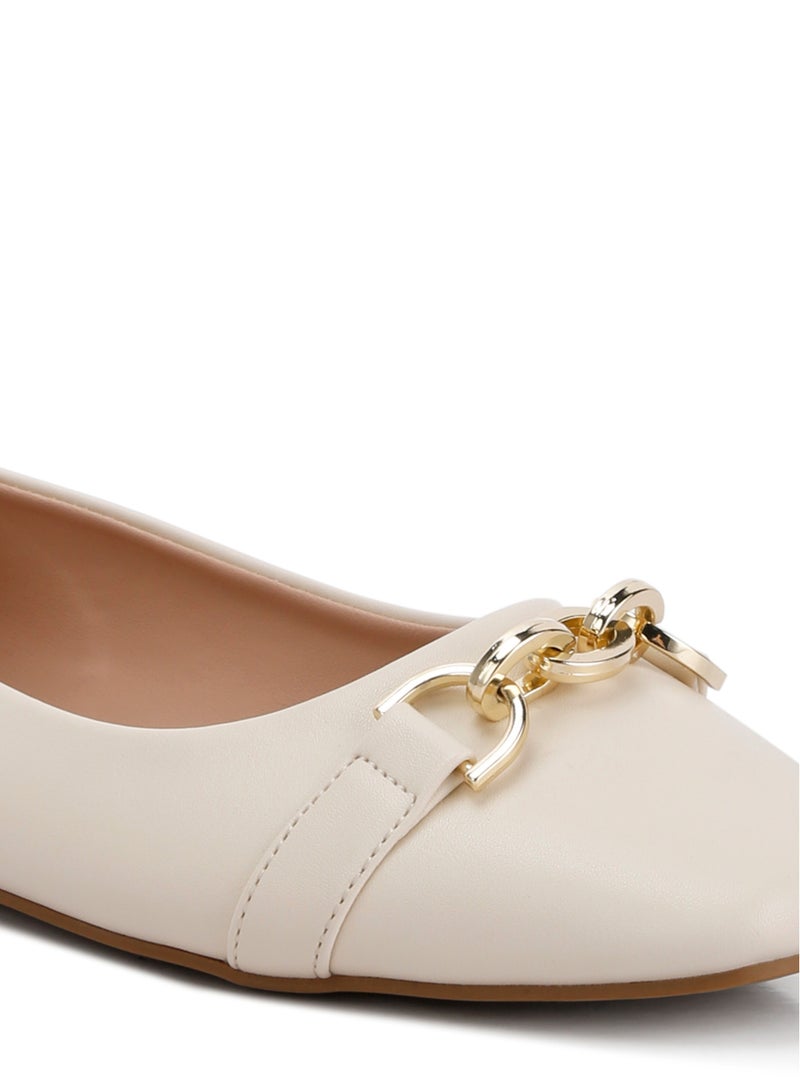 لندن راج باليه مسطح مزخرف باللون البيج - Image 5