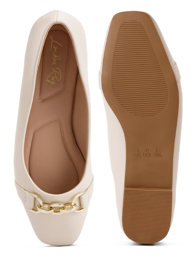 لندن راج باليه مسطح مزخرف باللون البيج - Image 4