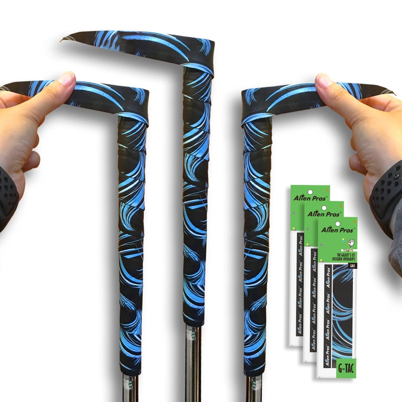 Alien Pros ALIEN PROS Golf Grip Wrapping Tapes (3-Pack) - Innovative Golf Club Grip Solution - Enjoy a Fresh New Grip Feel in Less Than 1 Minute (3-Pack, Blue Waves) - Image 1