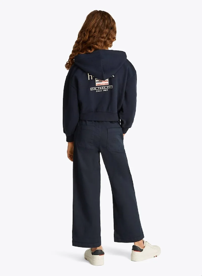 TOMMY HILFIGER Embroidered Wide Leg Trousers
