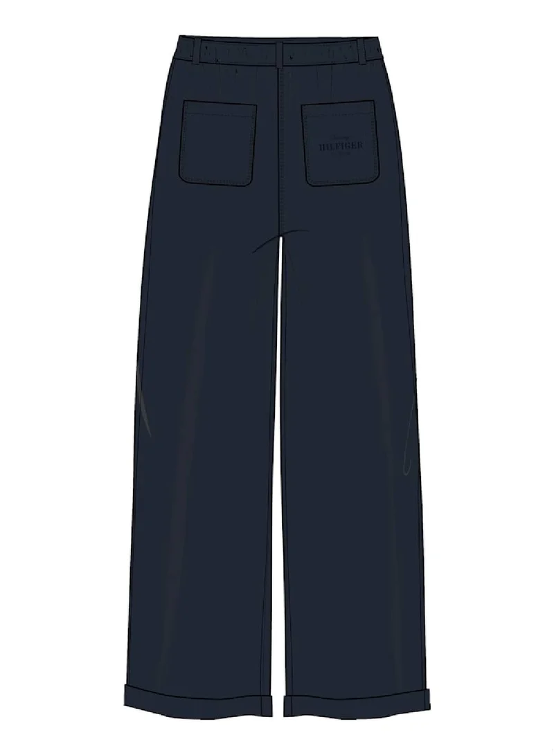 TOMMY HILFIGER Embroidered Wide Leg Trousers