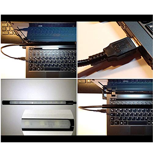 Eleidgs DZYDZR Keyboard Light Laptop Lamp USB LED 5V 1W 10 LED Long Gooseneck Touch Dimmer Lamp (Black) - Image 2