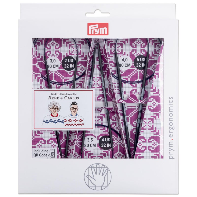 Prym 32" Limited Edition Arne & Carlos Circular Knitting Needles Set, Carbon, 3 Count - Image 1