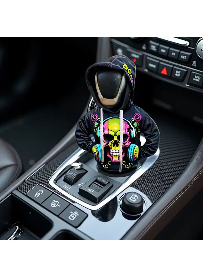 Gothic Skull Car Gear Shift Cover Colorful Polyester Dustproof Sleeve Unique Auto Interior Accessory Suitable for Vehicle Decor And Ideal Gift For Friends - Image 1