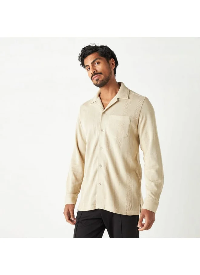 Iconic Iconic Textured Shirt with Long Sleeves