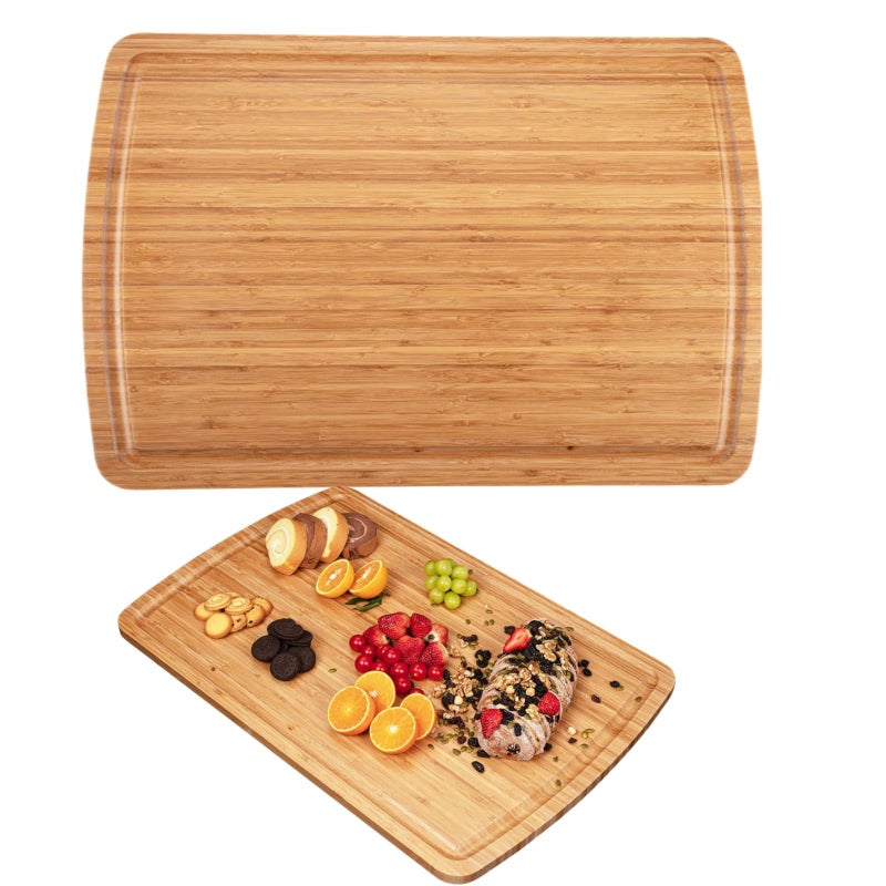 GAOMON 30 Extra Large Bamboo Cutting Boards for Kitchen Wooden Chopping Board with Juice Groove Reversible Butcher Block Cutting Board Carving Board for Meat Turkey Veggies 30 x 20 Inch - Image 2
