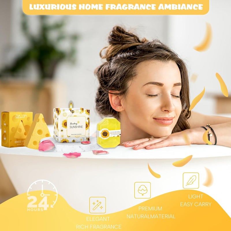 Acessorz Sunflower Gift Baskets for Women, Sending Sunshine Unique Birthday Cheer Up Self Care Package, Get Well Soon Spa Christmas Gifts Set - Thinking of You Gift for Lover, Her, Girls, Women, Sister, Mom - Image 3