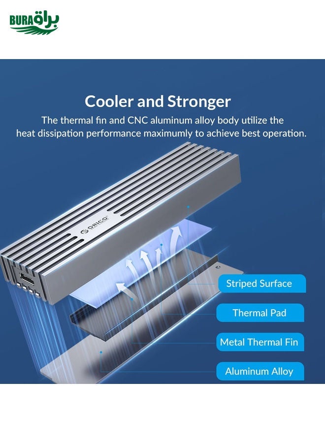 BURAQ ORICO M232C3-G2-RG 10Gbps M.2 NVMe SSD Enclosure(Gold) - Image 4