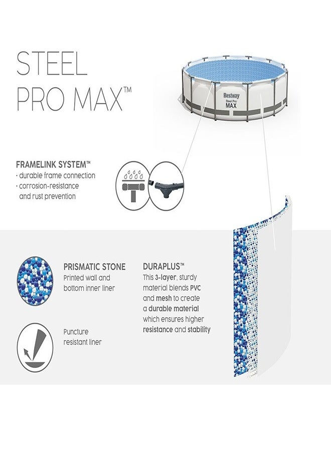 Bestway -Steel Pro Max Round Frame Pool Set 3.05x76cm -56408 - Image 2