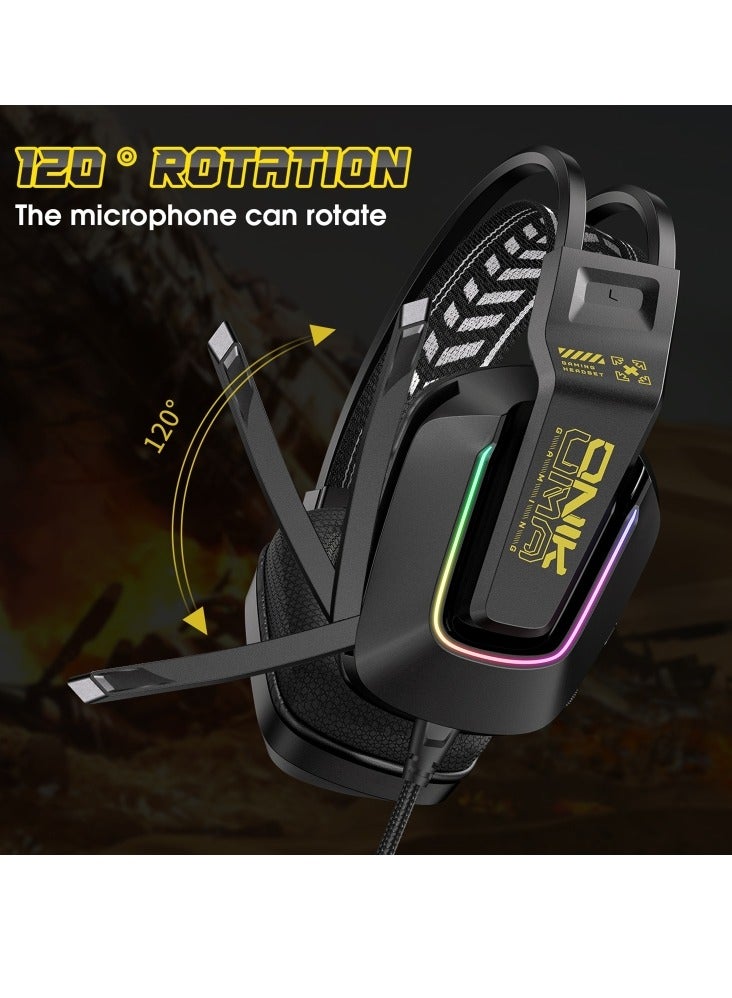 Onikuma X31 RGB USB+3.5mm Headphone Black - Image 3