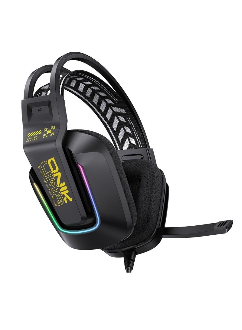 Onikuma X31 RGB USB+3.5mm Headphone Black - Image 1