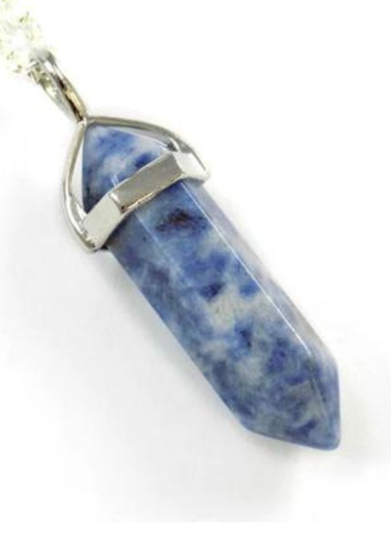 Blue Sodalite Pendant Natural Gemstone Crystal Necklace - Image 4