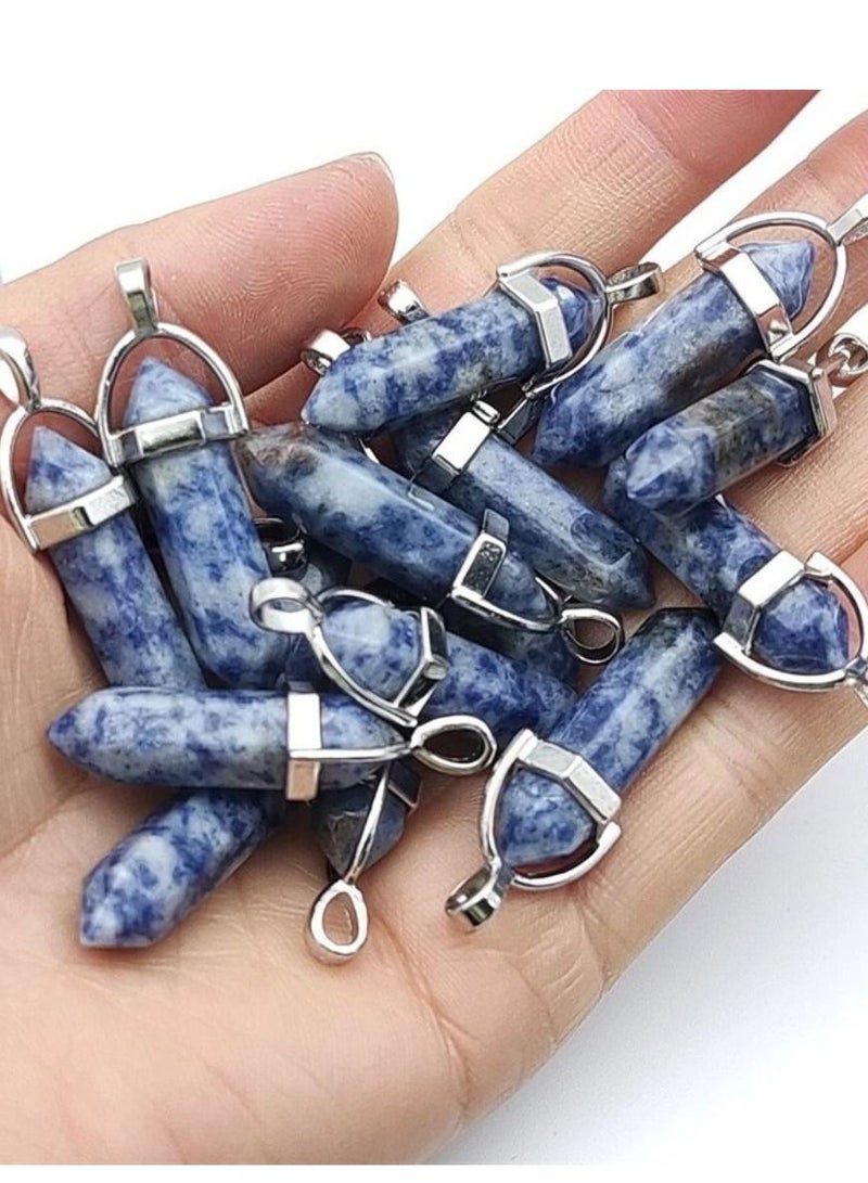 Blue Sodalite Pendant Natural Gemstone Crystal Necklace - Image 3