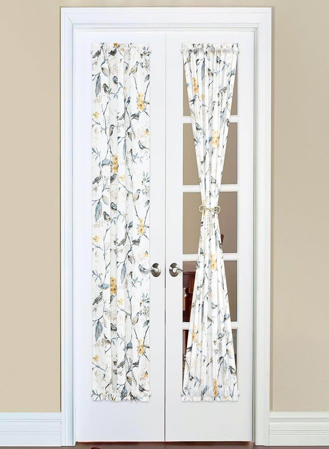 VOGOL Door Curtain Panel, Thermal Insulated Grey Pattern Printed French Door Curtains, Linen Textured Privacy Panels for Window Living Room Doorways, 25 x 72 Inches, 1 Pack - Image 1