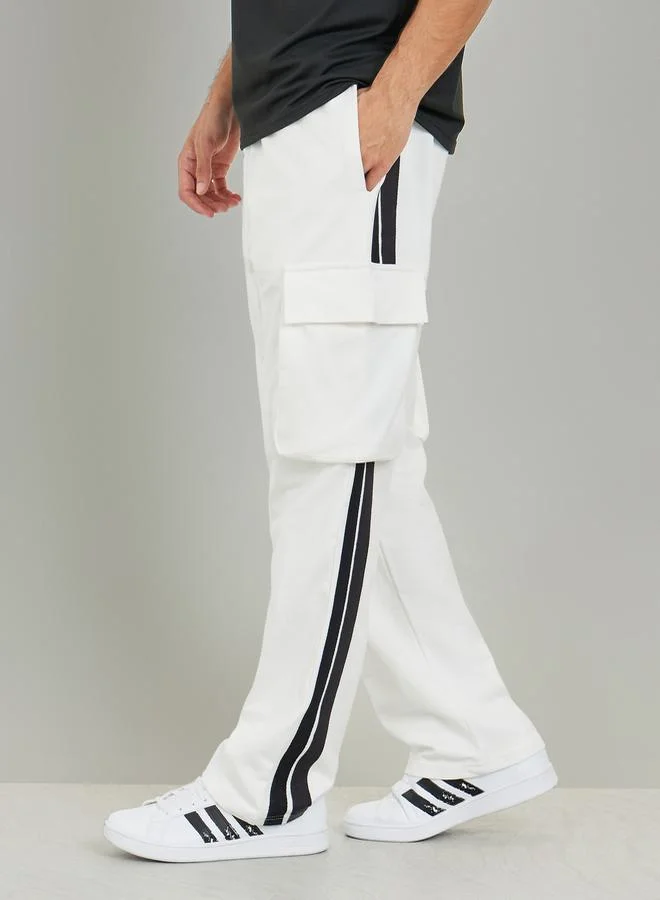 Styli Side Striped Oversized Cargo Terry Jogger