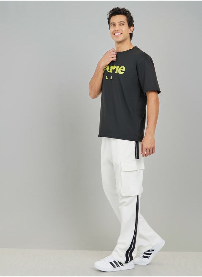 Styli - Side Striped Oversized Cargo Terry Jogger - Image 1