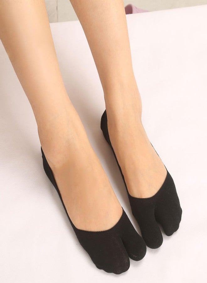 ZARSIO 3 Pairs Japan Tabi Socks No Show Socks Flip Flop Sock Split Toe Low Cut Sock (US, Alpha, One Size, Regular, Regular, White+Black+Fleshcolor) - Image 2