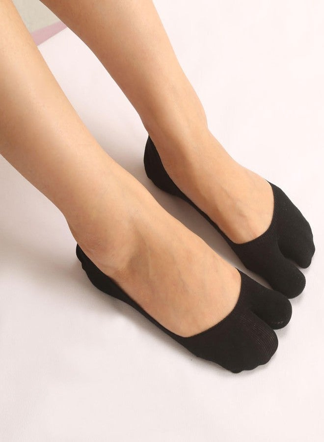 ZARSIO 3 Pairs Japan Tabi Socks No Show Socks Flip Flop Sock Split Toe Low Cut Sock (US, Alpha, One Size, Regular, Regular, White+Black+Fleshcolor) - Image 3