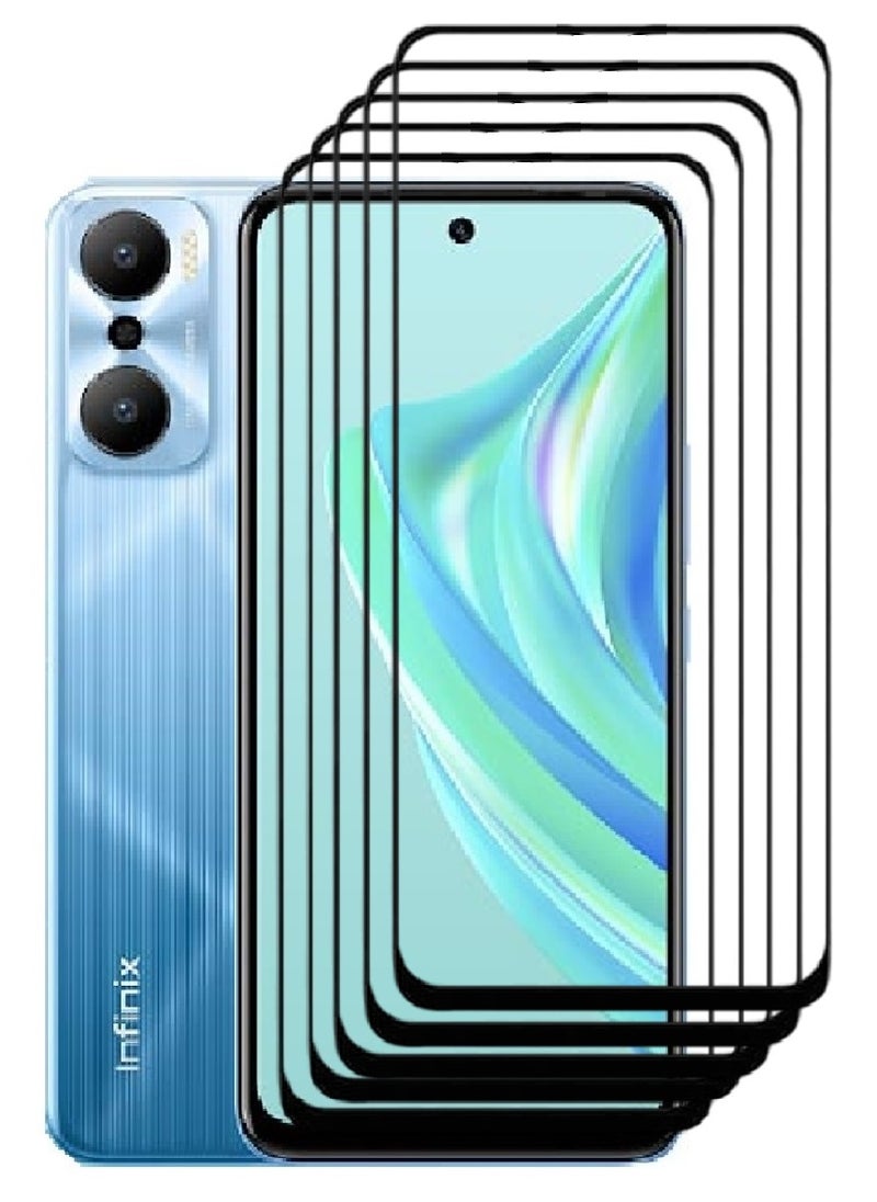 AINA 5 Pieces Tempered Glass Screen Protector 5D Designed For Infinix Hot 20 Play Full Glue Edge to Edge Full Screen Coverage And Bubble Free - Image 1