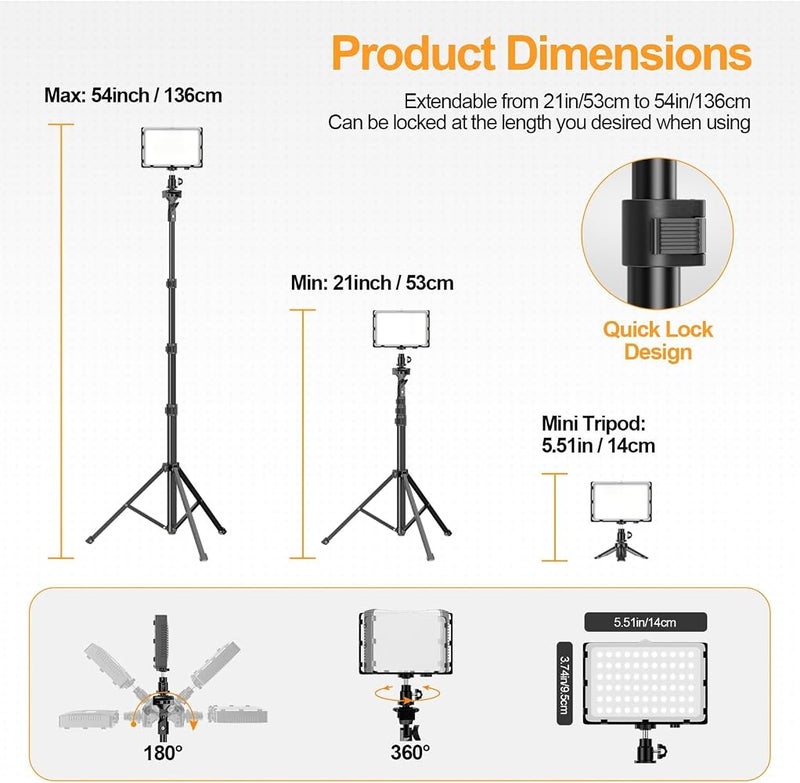إيمارت EMART LED Video Lighting (2 حزمة)، أضواء فيديو، أضواء استوديو للطاولة - Image 5