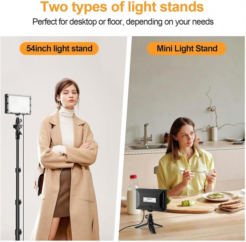 إيمارت EMART LED Video Lighting (2 حزمة)، أضواء فيديو، أضواء استوديو للطاولة - Image 4