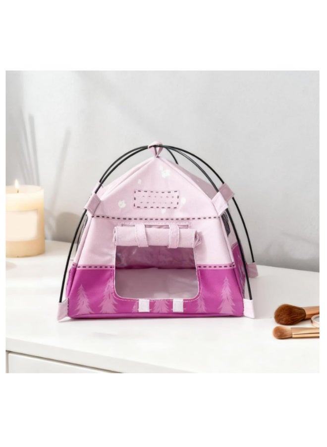 1:12 Scale Miniature Camping Tent Model for Movable Doll House Accessory Tiny Camping Equipment Decorative Scene Decor Photography Props Mini Display Tent for Outdoor Home Decoration pink - Image 3