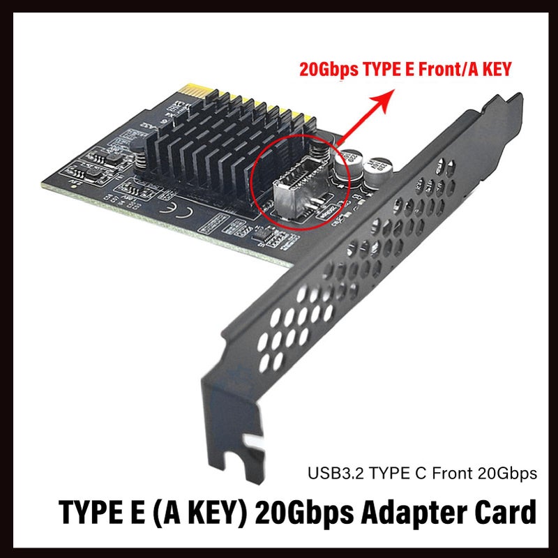 ASM3242 بطاقة توسعة USB 3.2 Gen 2 PCIe بسرعة 20 جيجابت في الثانية مع منافذ Type C و Type A - Image 4