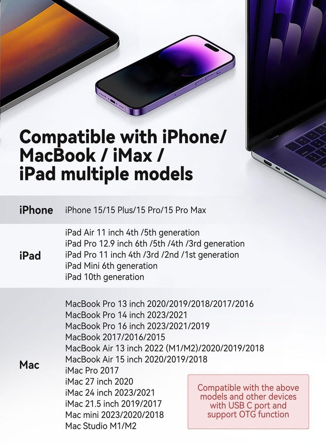 xdgeLoad USB C SD Card Reader for iPhone 15 iPad Mac, Type C Memory Card Adapter with 5 Slots Supports SD MicroSD CF XD MS Compatible with MacBook Air/Pro Samsung Galaxy S10/S9 and More Plug and Play - Image 5