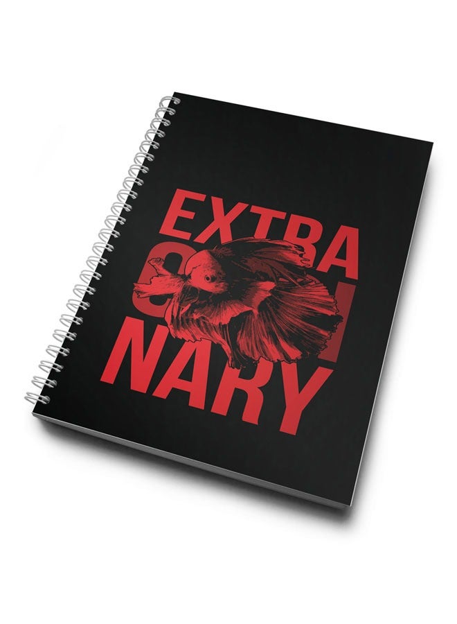 LIT Extra Ordinary Design Spiral Notebook Dark Red Fish Design - Image 2