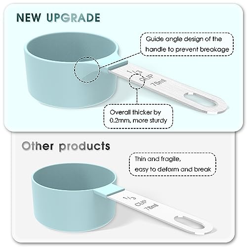 TILUCK Measuring Cups & Spoons Set, Stackable Cups and Spoons, Nesting Measure Cups with Stainless Steel Handle, Kitchen Gadgets for Cooking & Baking (Gray) - Image 2